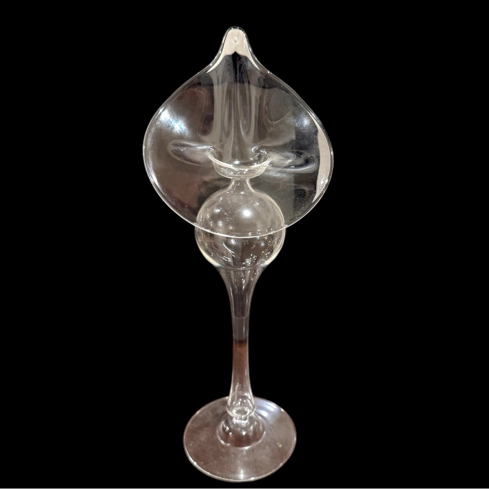 Vintage Glass Calla Lily Jack in the Pulpit Orchid Candlestick